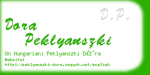 dora peklyanszki business card